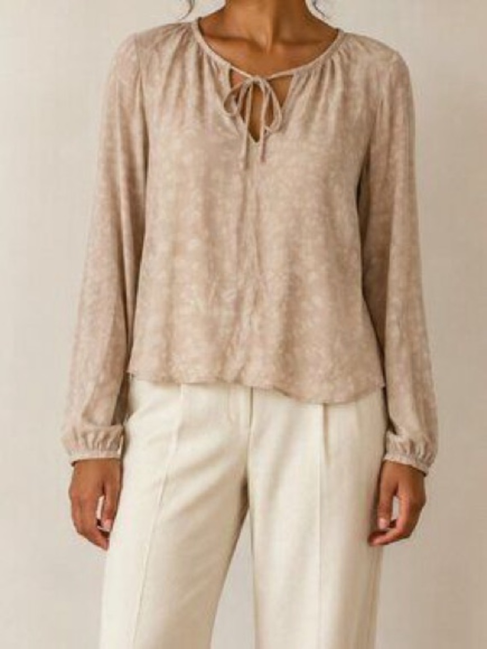 Cloth & Stone Anthropologie Tonal Animal Leopard Print Top Boho Chic Neutral
